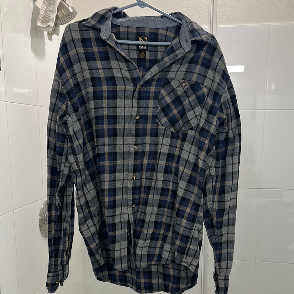 Noble U Blue and Gray Checkered Shirt